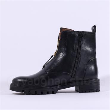 Ara Tulsa Front Zip Biker Boot - Black Leopard