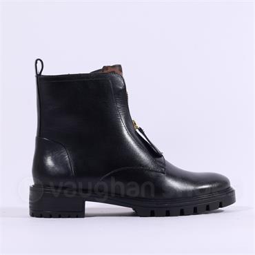 Ara Tulsa Front Zip Biker Boot - Black Leopard