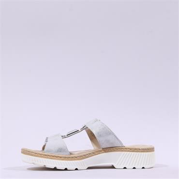 Ara Capri Sport Double Velcro Mule - Silver Shimmer