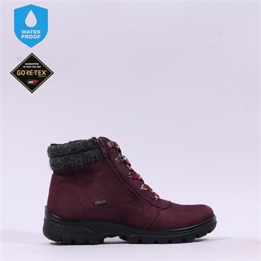 Ara Saas GoreTex Laced Fleece Boot - Burgundy