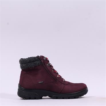 Ara Saas GoreTex Laced Fleece Boot - Burgundy