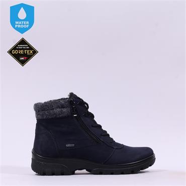 Ara Saas GoreTex Laced Fleece Boot - Navy