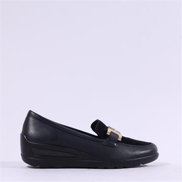 Ara Zurich 2.0 Slip On Link Wedge - Black Leather