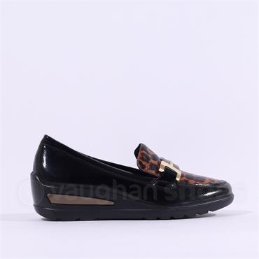 Ara Zurich 2.0 Slip On Link Wedge - Black Leopard
