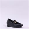 Ara Zurich 2.0 Slip On Link Wedge - Black Gold Leather