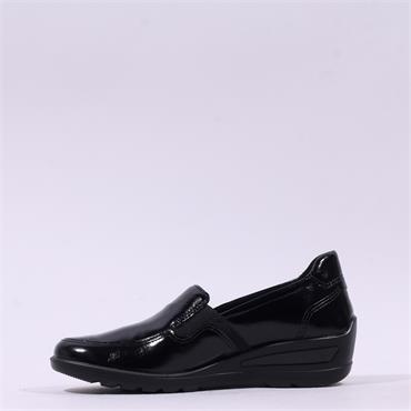 Ara Zurich 2.0 Slip On Stretch Wedge - Black Patent