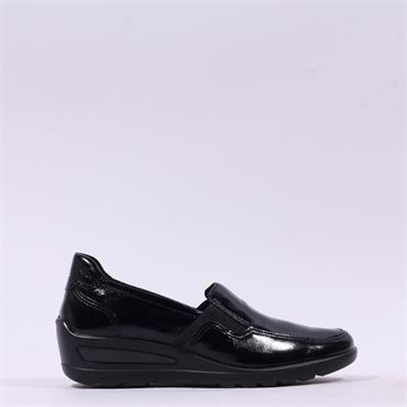 Ara Zurich 2.0 Slip On Stretch Wedge - Black Patent