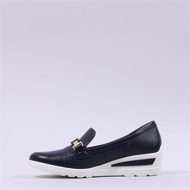 Ara Zurich 2.0 Slip On Link Wedge - Navy Leather