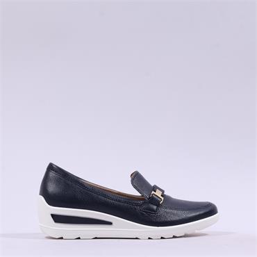 Ara Zurich 2.0 Slip On Link Wedge - Navy Leather