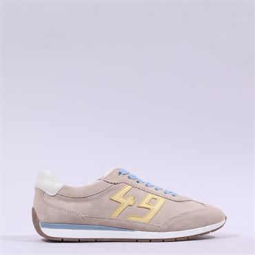 Ara Portofino Laced Retro Trainer - Beige Yellow