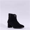 Ara Audrey Flare Block Heel Ankle Boot - Black Suede