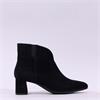 Ara Audrey Flare Block Heel Ankle Boot - Black Suede
