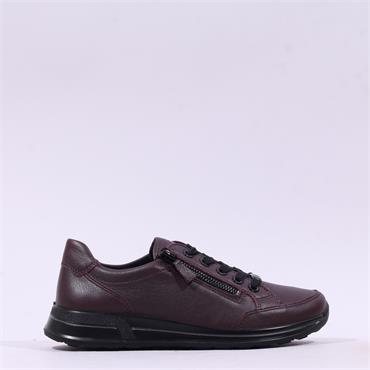 Ara Osaka 2.0 Side Zip Lace Trainer - Merlot
