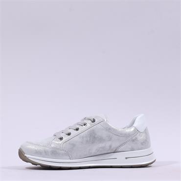 Ara Osaka 2.0 Side Zip Lace Trainer - Silver Shimmer