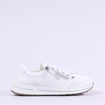 Ara Osaka 2.0 Side Zip Lace Trainer - White