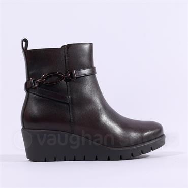 Ara Como Wedge Link Ankle Boot - Brown Leather