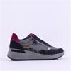 Ara Garda Side Zip Wedge Trainer - Grey Fuchsia