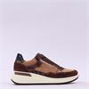 Ara Garda Side Zip Wedge Trainer - Tan Leopard Combi