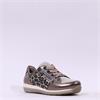 Ara Osaka Comfort Laced Trainer Side Zip - Beige Leopard Combi