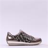 Ara Osaka Comfort Laced Trainer Side Zip - Beige Leopard Combi