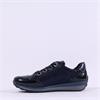 Ara Osaka Comfort Laced Trainer Side Zip - Navy Patent Shimmer