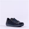 Ara Osaka Comfort Laced Trainer Side Zip - Navy Patent Shimmer