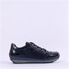 Ara Osaka Comfort Laced Trainer Side Zip - Navy Patent Shimmer