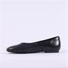 Gabor Jasie Low Pointed Flat Pump - Black Leather