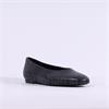 Gabor Jasie Low Pointed Flat Pump - Black Leather