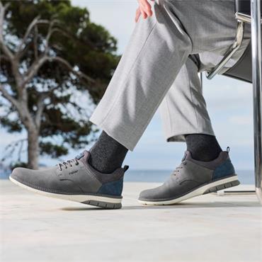 Rieker Men Laced Shoe - Grey Leather