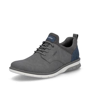 Rieker Men Laced Shoe - Grey Leather