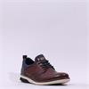 Rieker Men Elasticated Lace Slip On Shoe - Dark Brown Leather