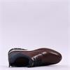 Rieker Men Elasticated Lace Slip On Shoe - Dark Brown Leather