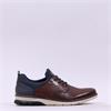 Rieker Men Elasticated Lace Slip On Shoe - Dark Brown Leather