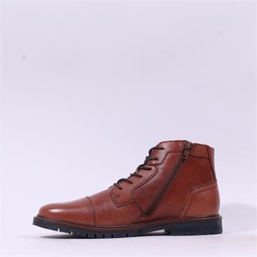 Marco Tozzi Men Motaro Toecap Lace Boot - Cognac Leather