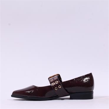 Marco Tozzi Apo Two Pin Mary Jane Pump - Bordeaux Patent