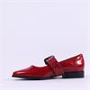 Marco Tozzi Apo Two Pin Mary Jane Pump - Dark Red Patent
