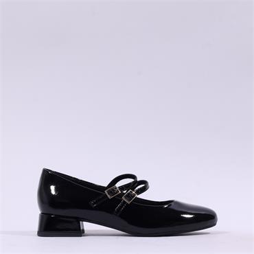 Marco Tozzi Wispar Mary Jane Block Heel - Black Patent