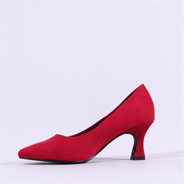 Marco Tozzi Nosca Pointed Toe Mid Heel - Dark Red