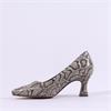 Marco Tozzi Nosca Pointed Toe Mid Heel - Beige Snake