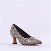 Marco Tozzi Nosca Pointed Toe Mid Heel - Beige Snake