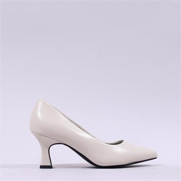 Marco Tozzi Nosca Pointed Toe Mid Heel - Cream