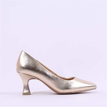 Marco Tozzi Nosca Pointed Toe Mid Heel - Gold