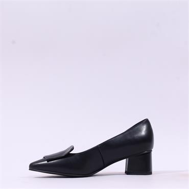 Marco Tozzi Carno Square Detail Heel - Black