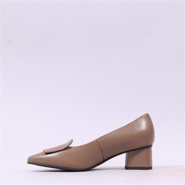 Marco Tozzi Carno Square Detail Heel - Tan
