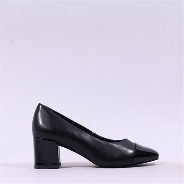 Marco Tozzi Bitto Toe Cap Block Heel - Black Combi
