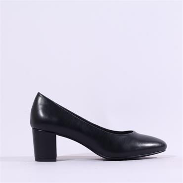 Marco Tozzi Walki Block Heel Court Shoe - Black