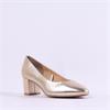 Marco Tozzi Walki Block Heel Court Shoe - Gold