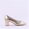 Marco Tozzi Walki Block Heel Court Shoe - Gold