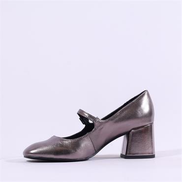 Marco Tozzi Fulla Block Heel Mary Jane - Pewter